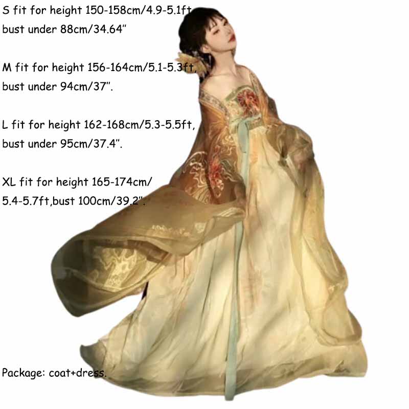 Women's Traditional Chinese Ha - Embroidery Yellow Dress reseña y precio