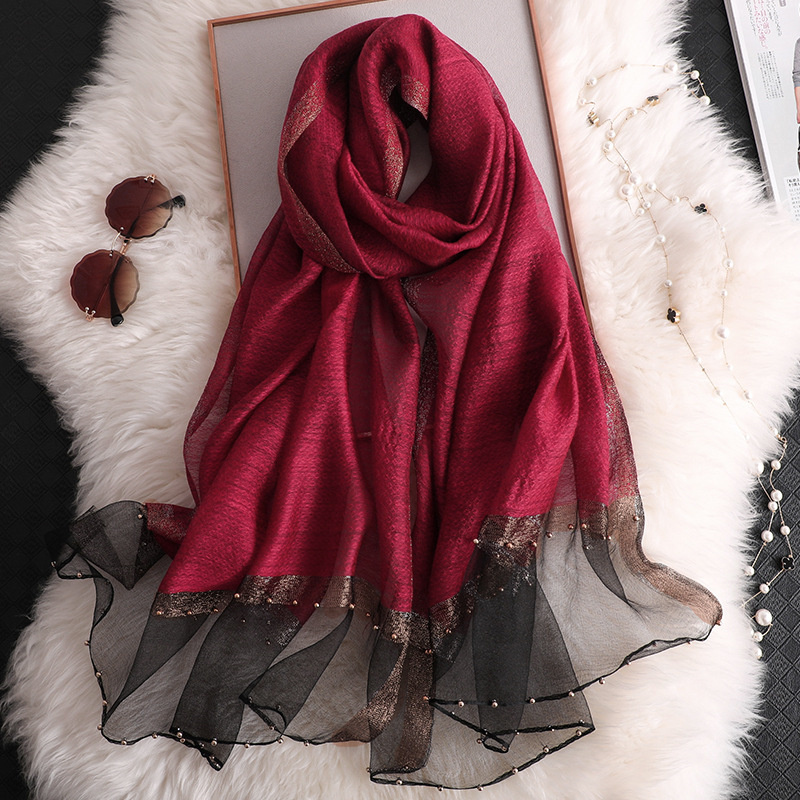 2024 Luxury 100% Silk Shawl Sc - Embroidery Hijab reseña y precio