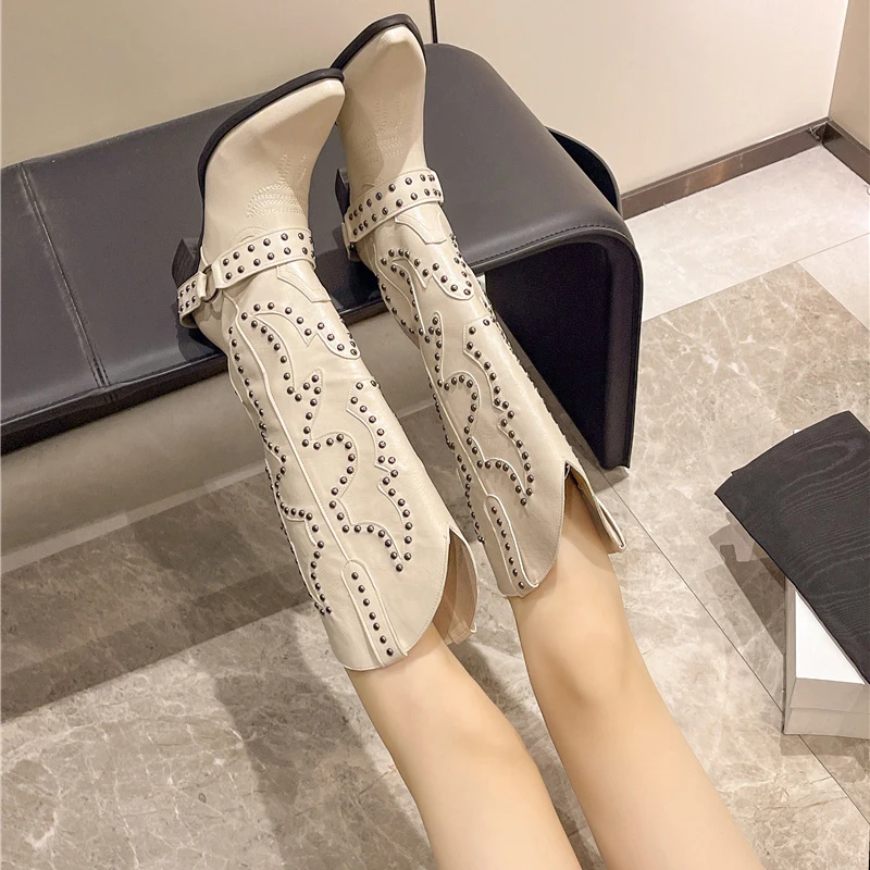 Autumn Winter Belt Buckle Rive - Embroidery Shoes reseña y precio