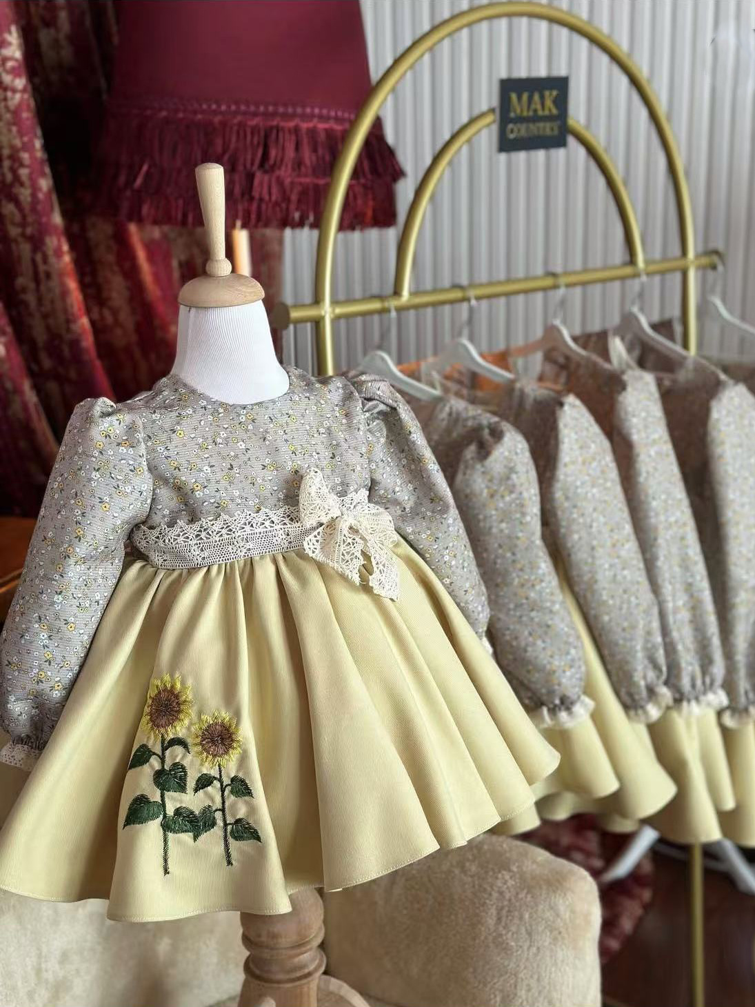 Baby Girl Spring Summer Yellow - Embroidery Yellow Dress reseña y precio