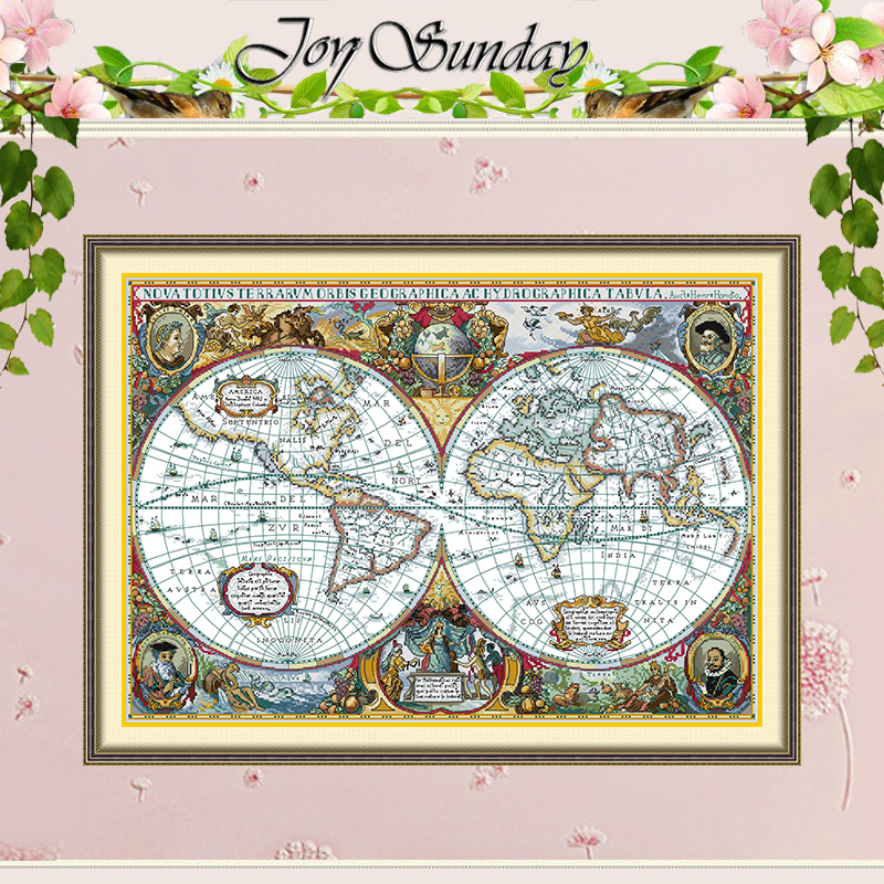 World Map Patterns Counted Cro - Embroidery Kurta Men reseña y precio