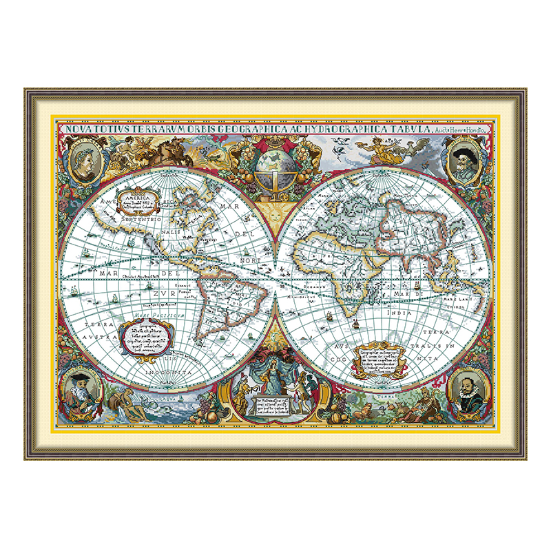 World Map Patterns Counted Cro - Embroidery Kurta Men reseña y precio
