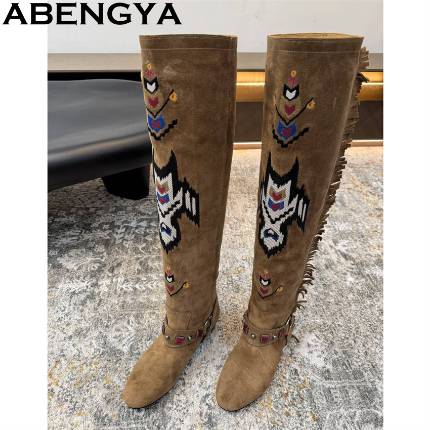 ABENGYA 2026 Winter New Knee H - Embroidery Print reseña y precio