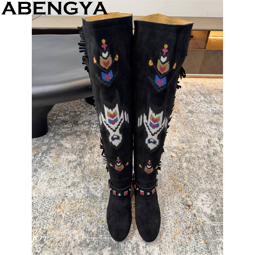 ABENGYA 2026 Winter New Knee H - Embroidery Print reseña y precio