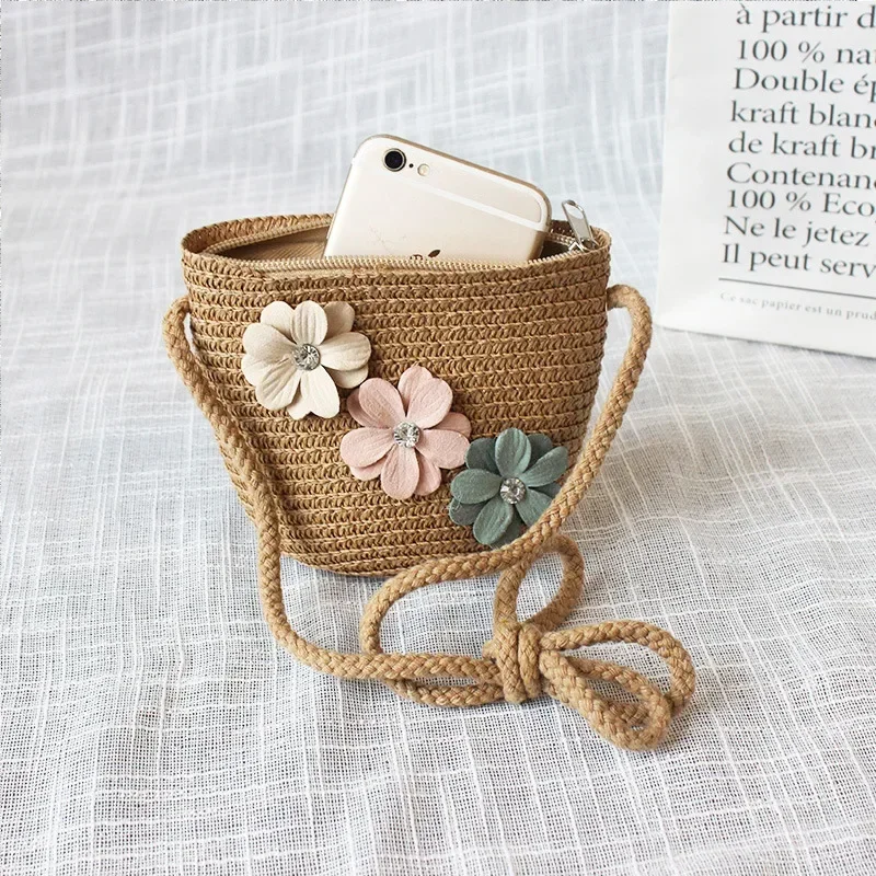 Children's Straw Crossbody Bag - Embroidery Wallet reseña y precio