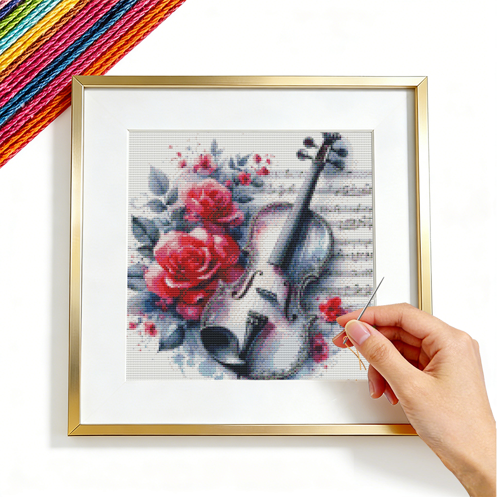 Cross Point Embroidery Violin  - Embroidery Guide Paper reseña y precio