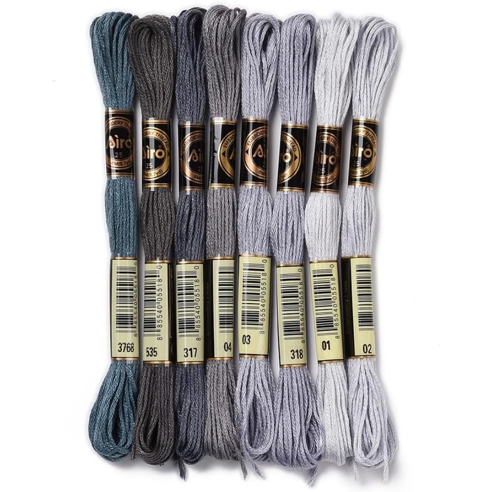 8 Skeins 70 Yards Grey Friends - Embroidery Thread Yarn reseña y precio