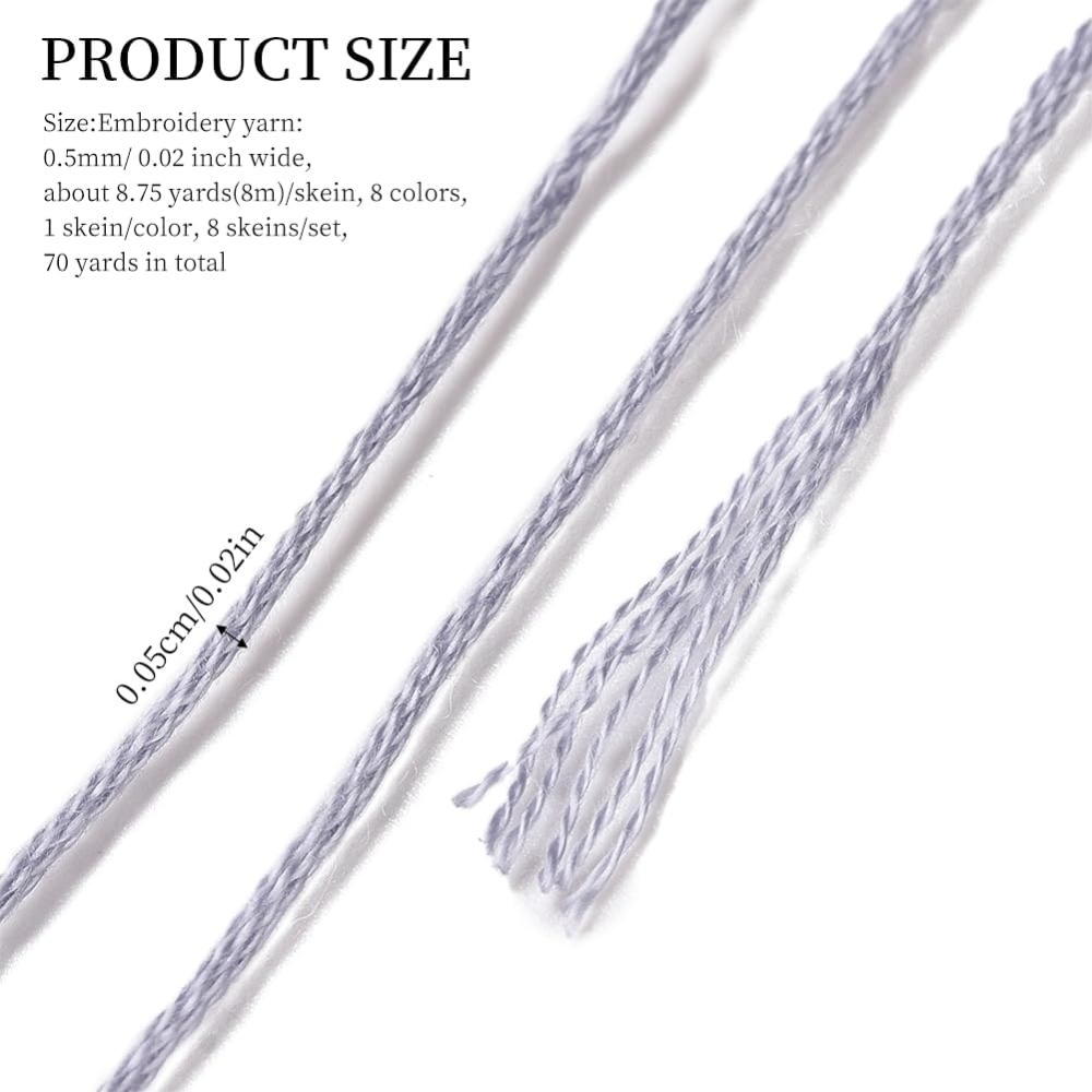 8 Skeins 70 Yards Grey Friends - Embroidery Thread Yarn reseña y precio