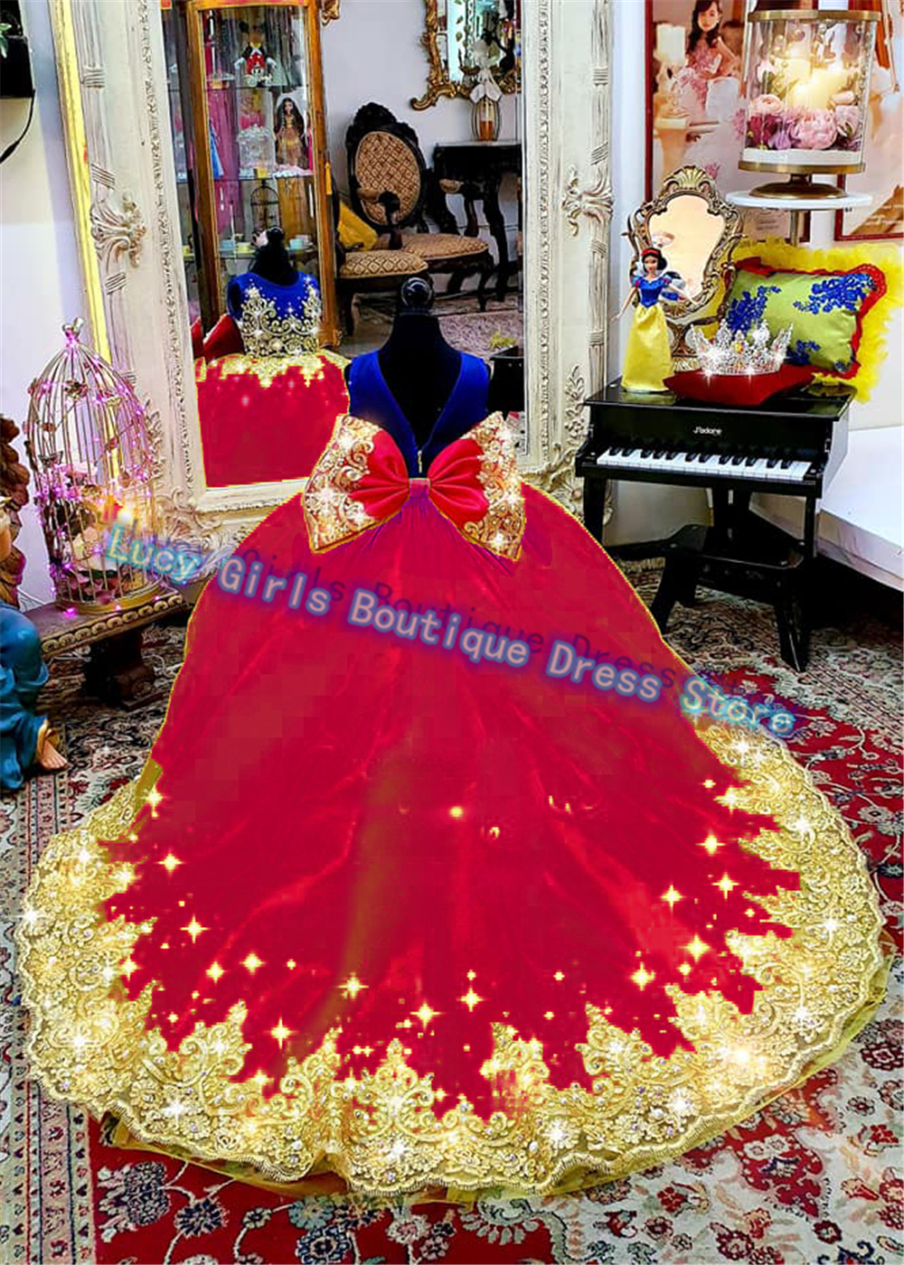 Luxuriously Yellow Flower Girl - Embroidery Yellow Dress reseña y precio
