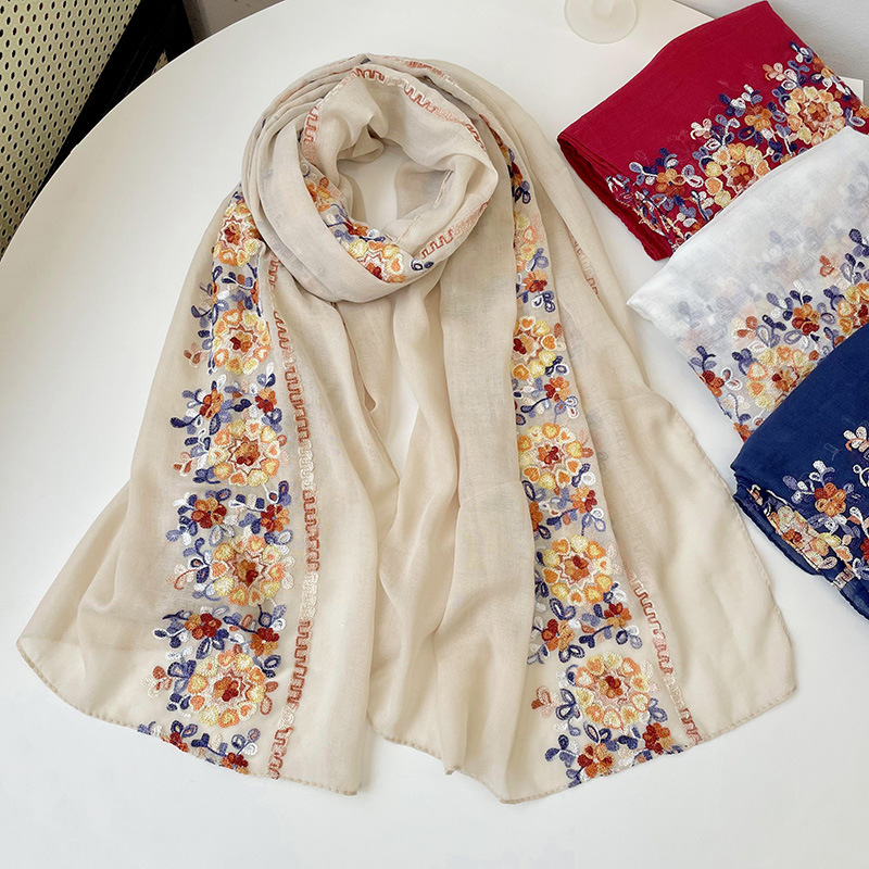 2025 New Soft Cotton Hijab Sca - Embroidery Hijab reseña y precio