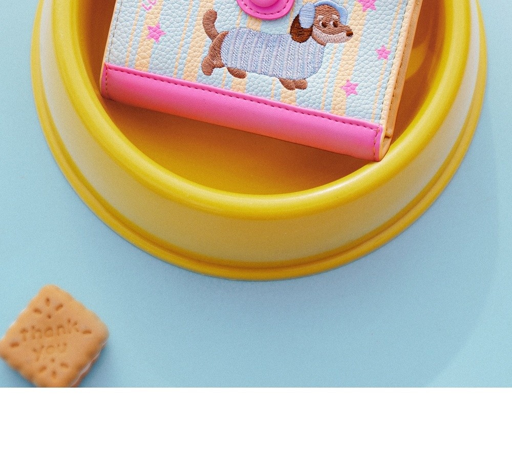 Korean Style Dachshund Embroid - Embroidery Wallet reseña y precio