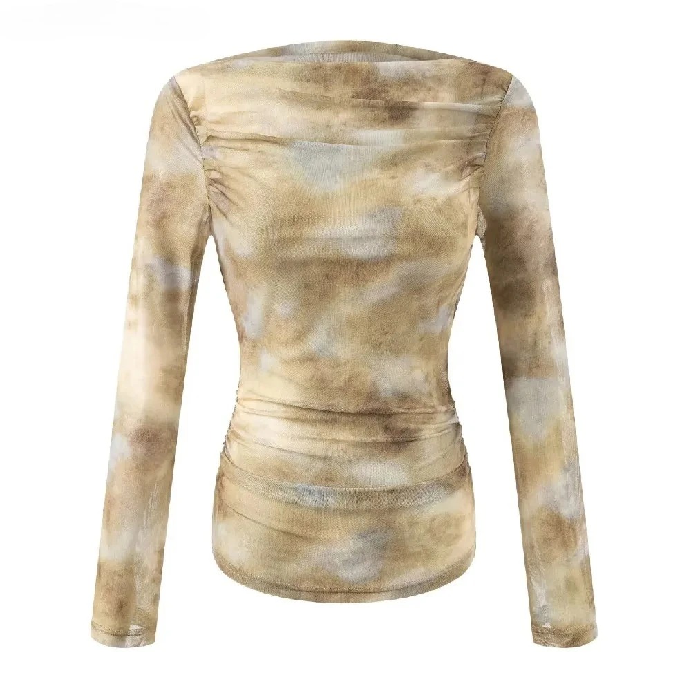 2025 Sexy Tie-Dye Print Ruched - Embroidery Print reseña y precio