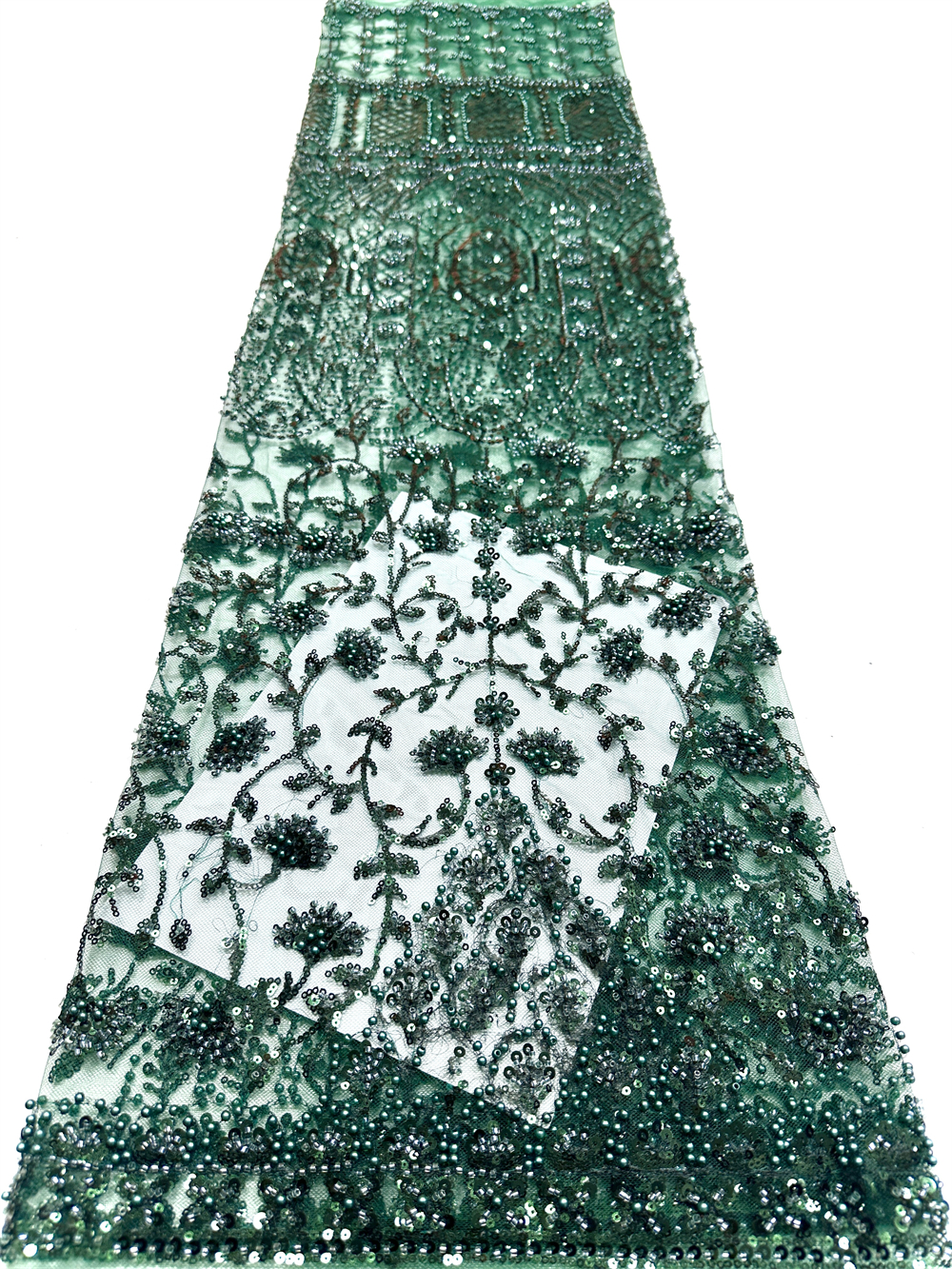 Luxury African Sequins Green B - Embroidery Net Dress reseña y precio