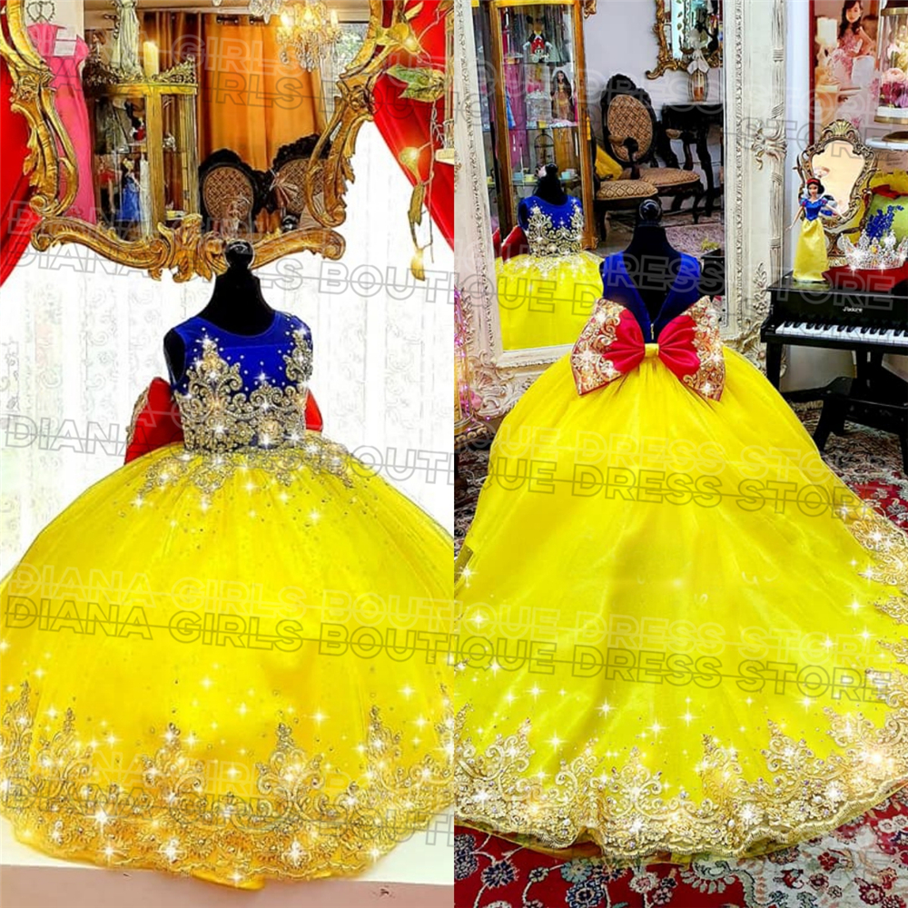 Gorgeous Yellow Flower Girl Dr - Embroidery Yellow Dress reseña y precio