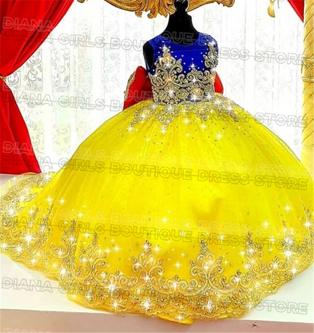 Gorgeous Yellow Flower Girl Dr - Embroidery Yellow Dress reseña y precio
