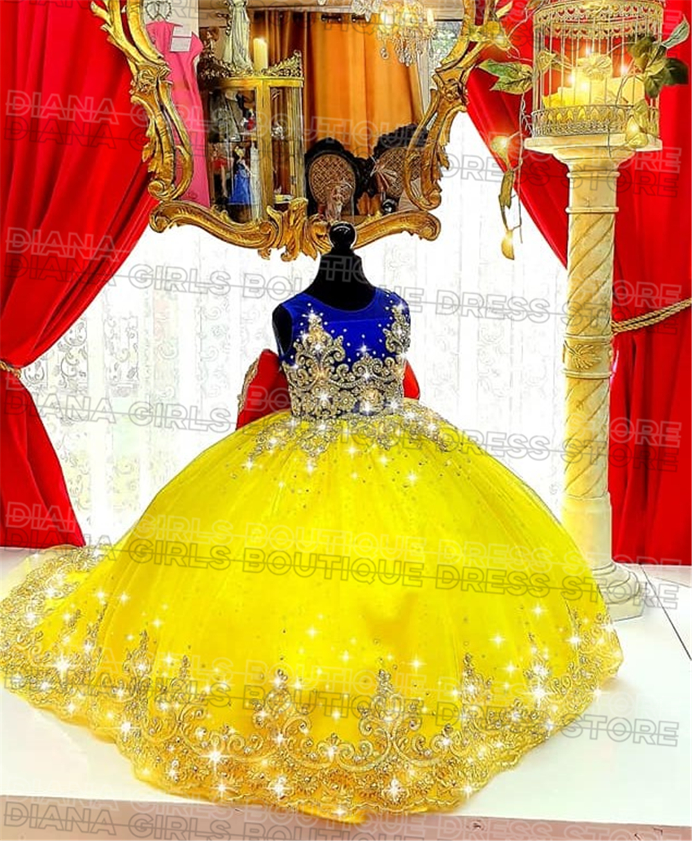 Gorgeous Yellow Flower Girl Dr - Embroidery Yellow Dress reseña y precio