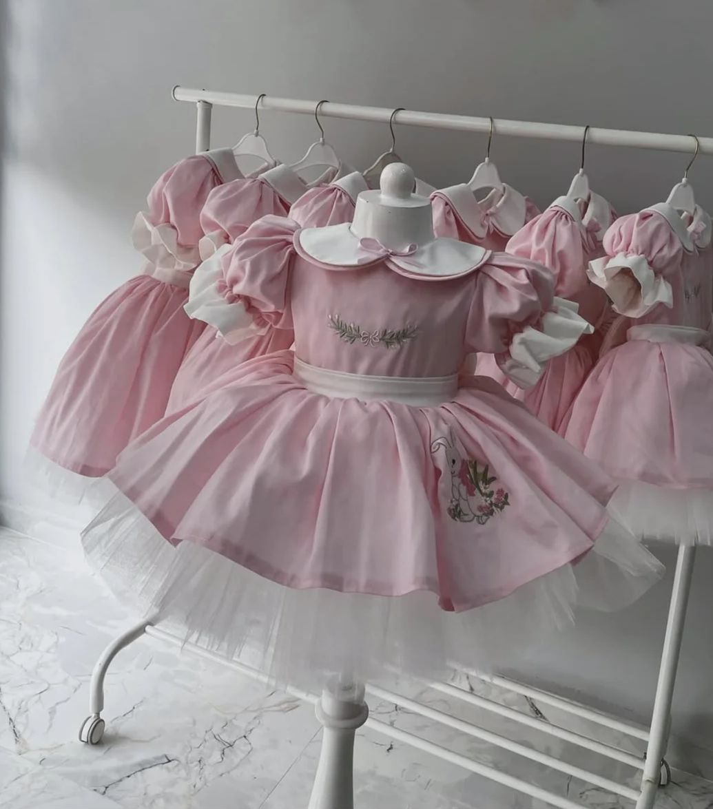 0-12Y Baby Girl Summer Rabbit  - Embroidery Rabbit reseña y precio