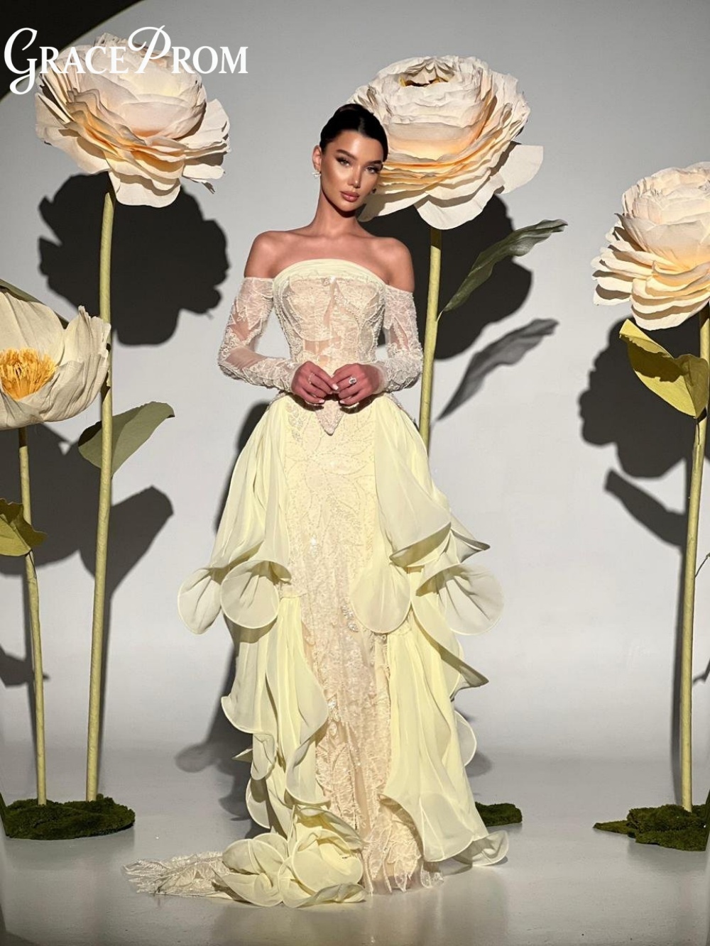 Exquisite Butter Yellow Prom D - Embroidery Yellow Dress reseña y precio