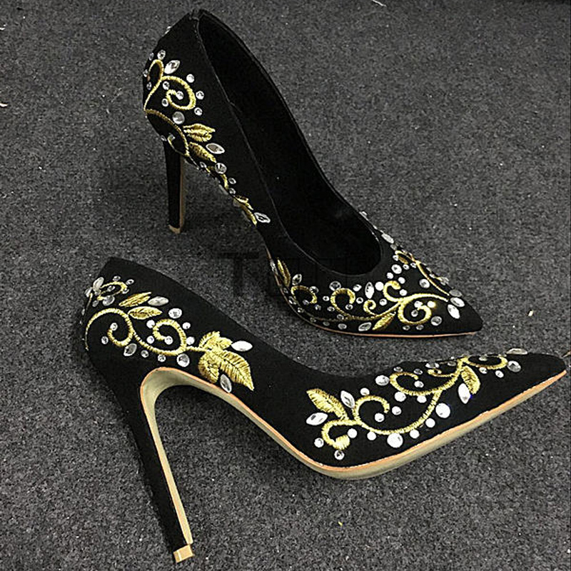 Bling Rhinestone Gold Silver F - Embroidery Flower reseña y precio