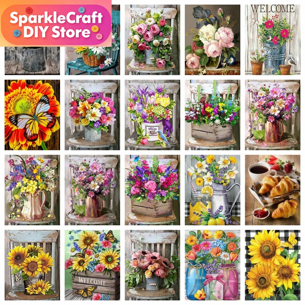 1pc frameless  Diamond Paintin - Embroidery Flower reseña y precio