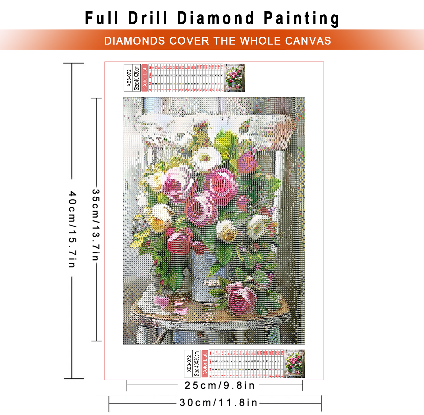 1pc frameless  Diamond Paintin - Embroidery Flower reseña y precio