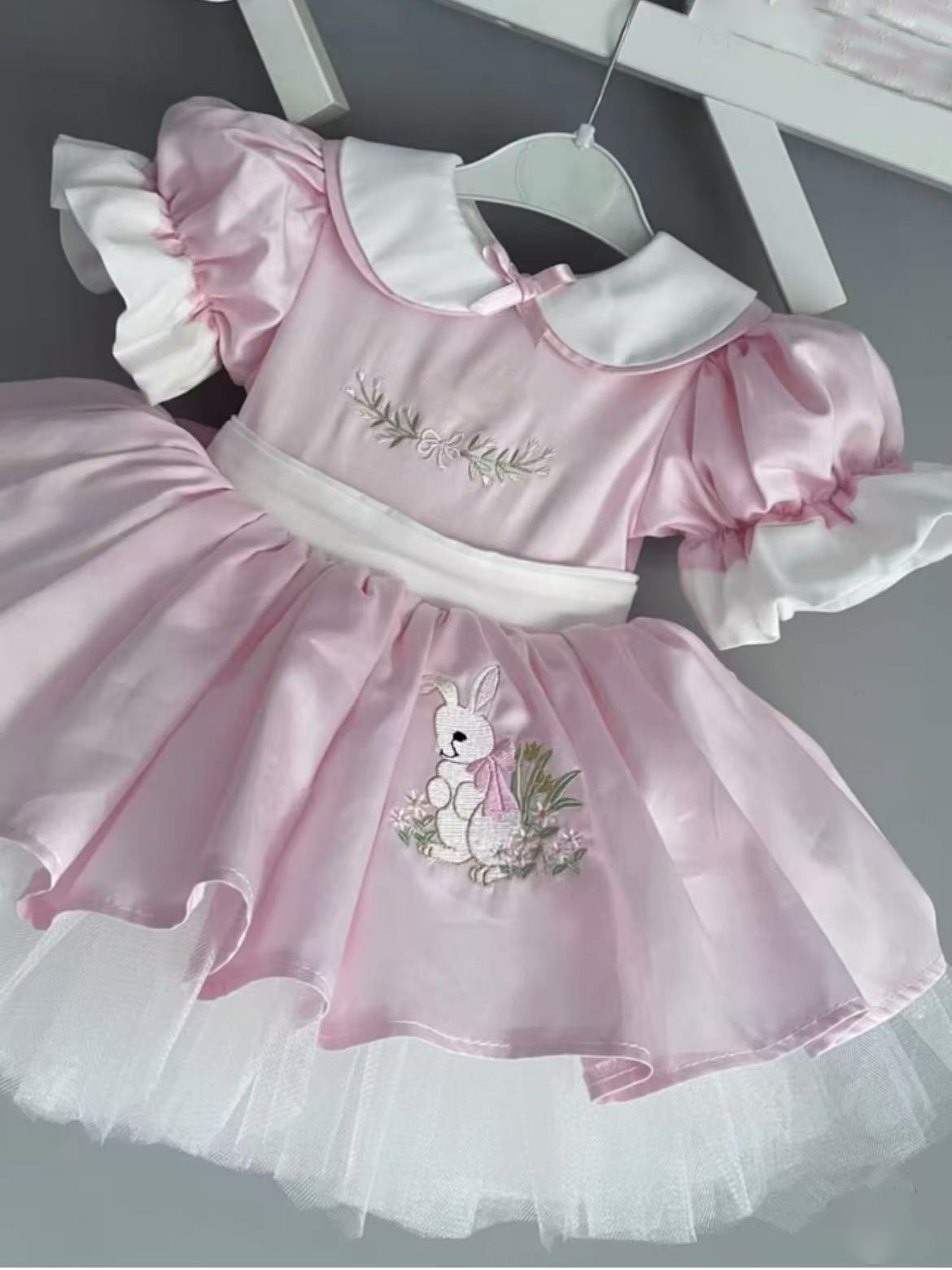 0-12Y Baby Girl Summer Rabbit  - Embroidery Rabbit reseña y precio