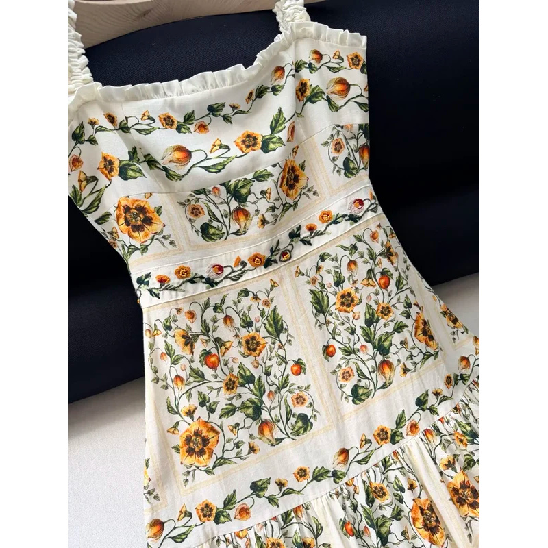 2026 Women Yellow Floral Embro - Embroidery Yellow Dress reseña y precio
