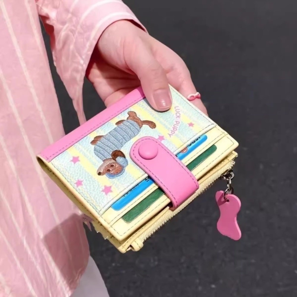 Korean Style Dachshund Embroid - Embroidery Wallet reseña y precio