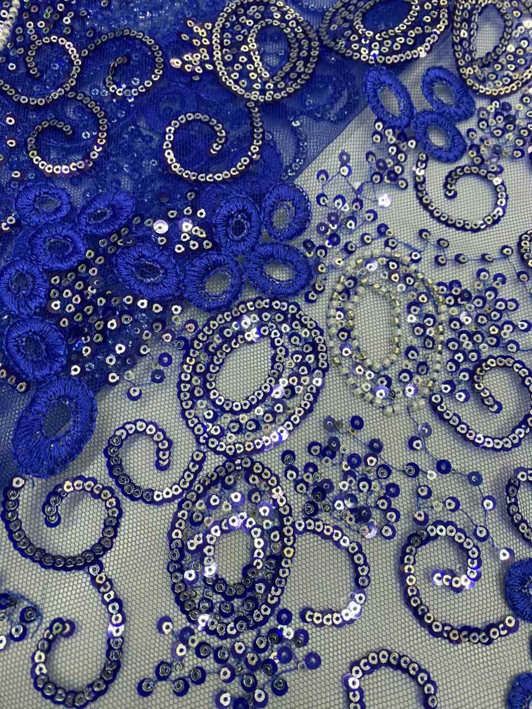 Blue African Tulle Lace Fabric - Embroidery Net Dress reseña y precio
