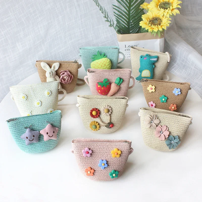 Summer Children's Straw Woven  - Embroidery Wallet reseña y precio