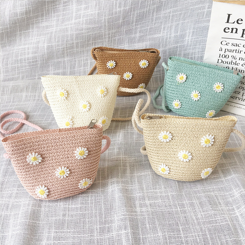 Summer Children's Straw Woven  - Embroidery Wallet reseña y precio