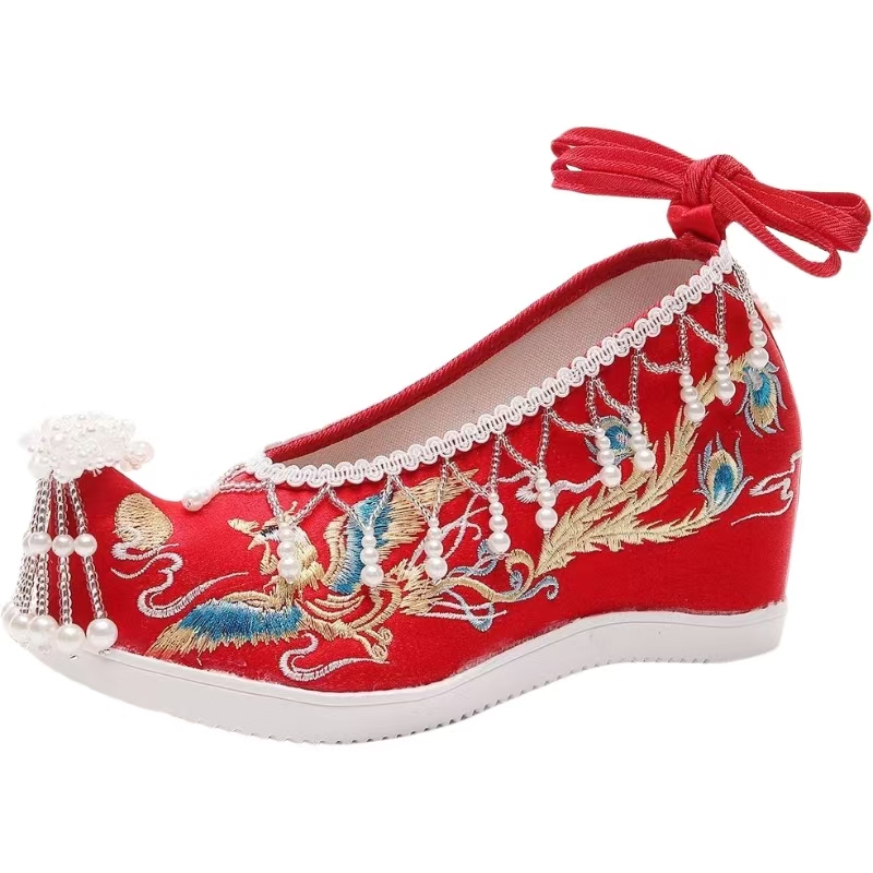 Women New Red Embroidered Wedd - Embroidery Shoes reseña y precio