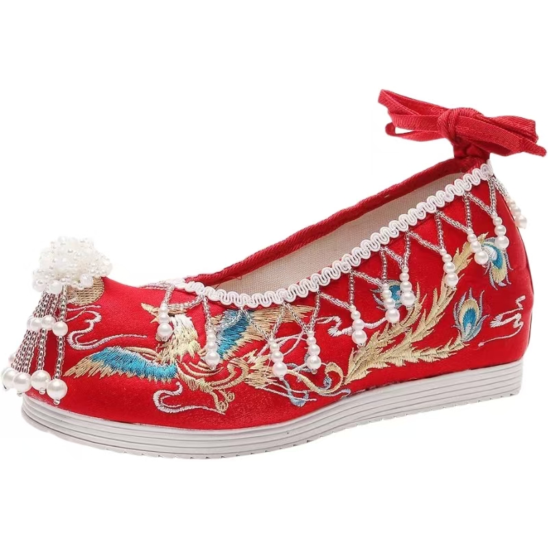 Women New Red Embroidered Wedd - Embroidery Shoes reseña y precio