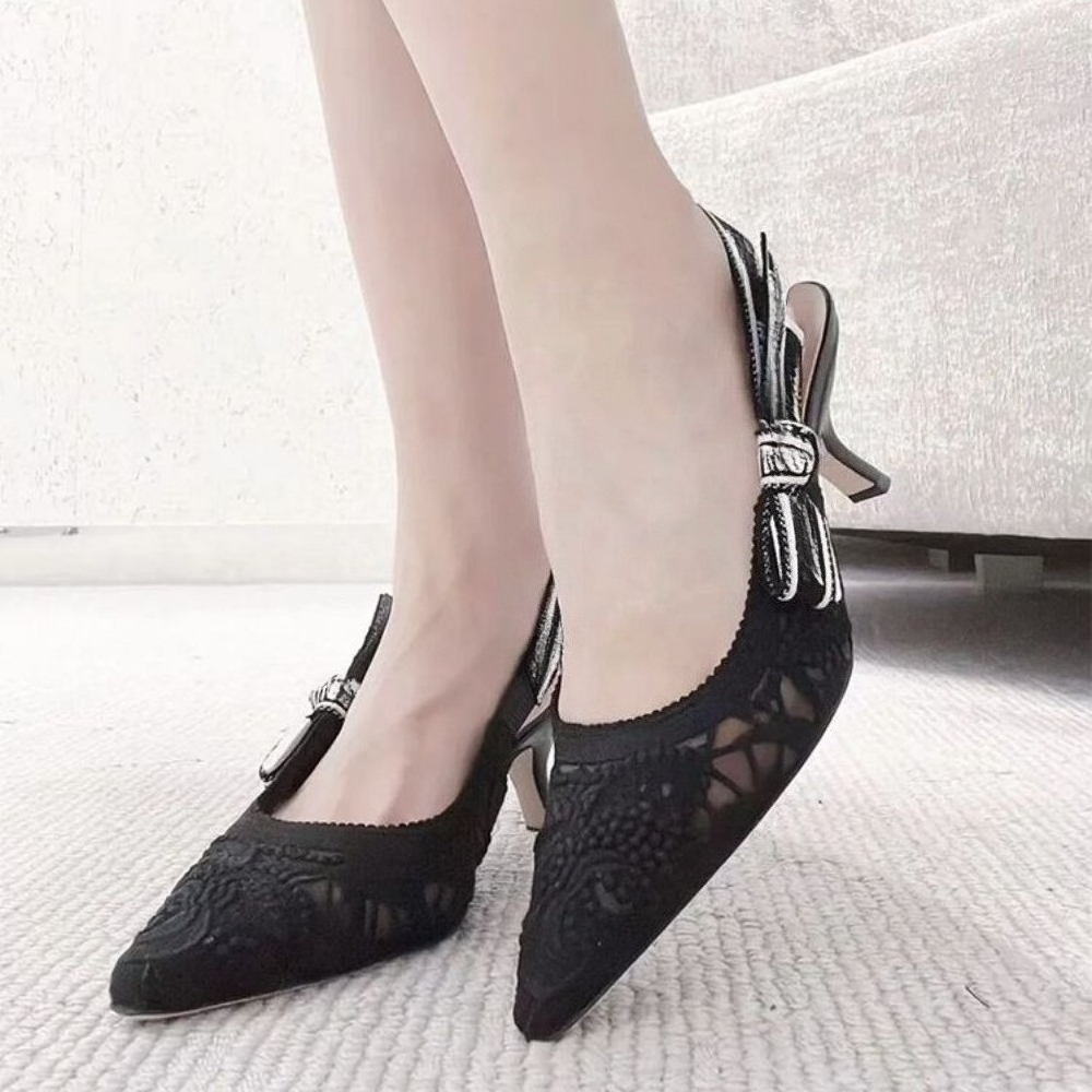 Genuine Leather High Heel Sand - Embroidery Shoes reseña y precio
