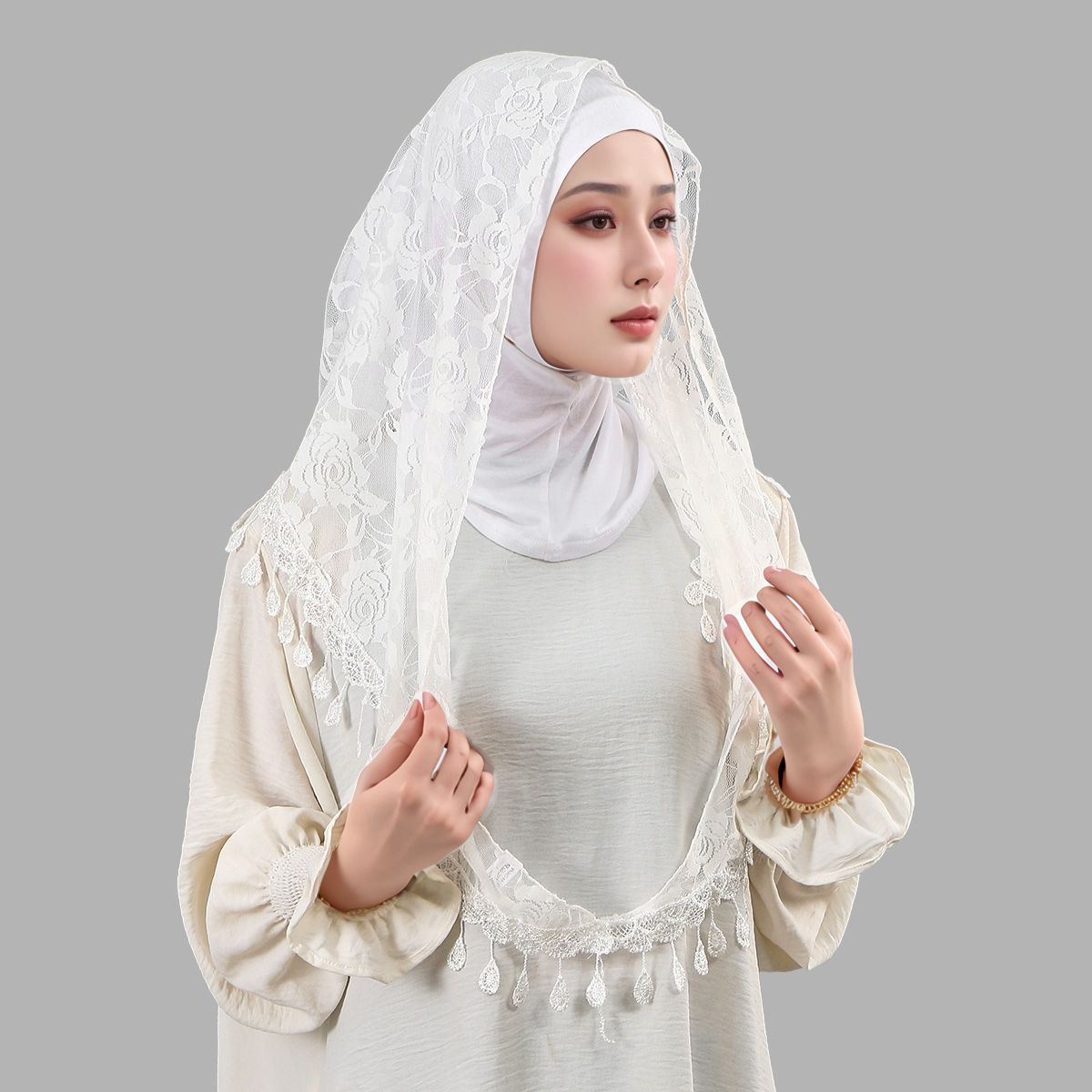 Fashion Muslim Woman Lace Hija - Embroidery Premium reseña y precio