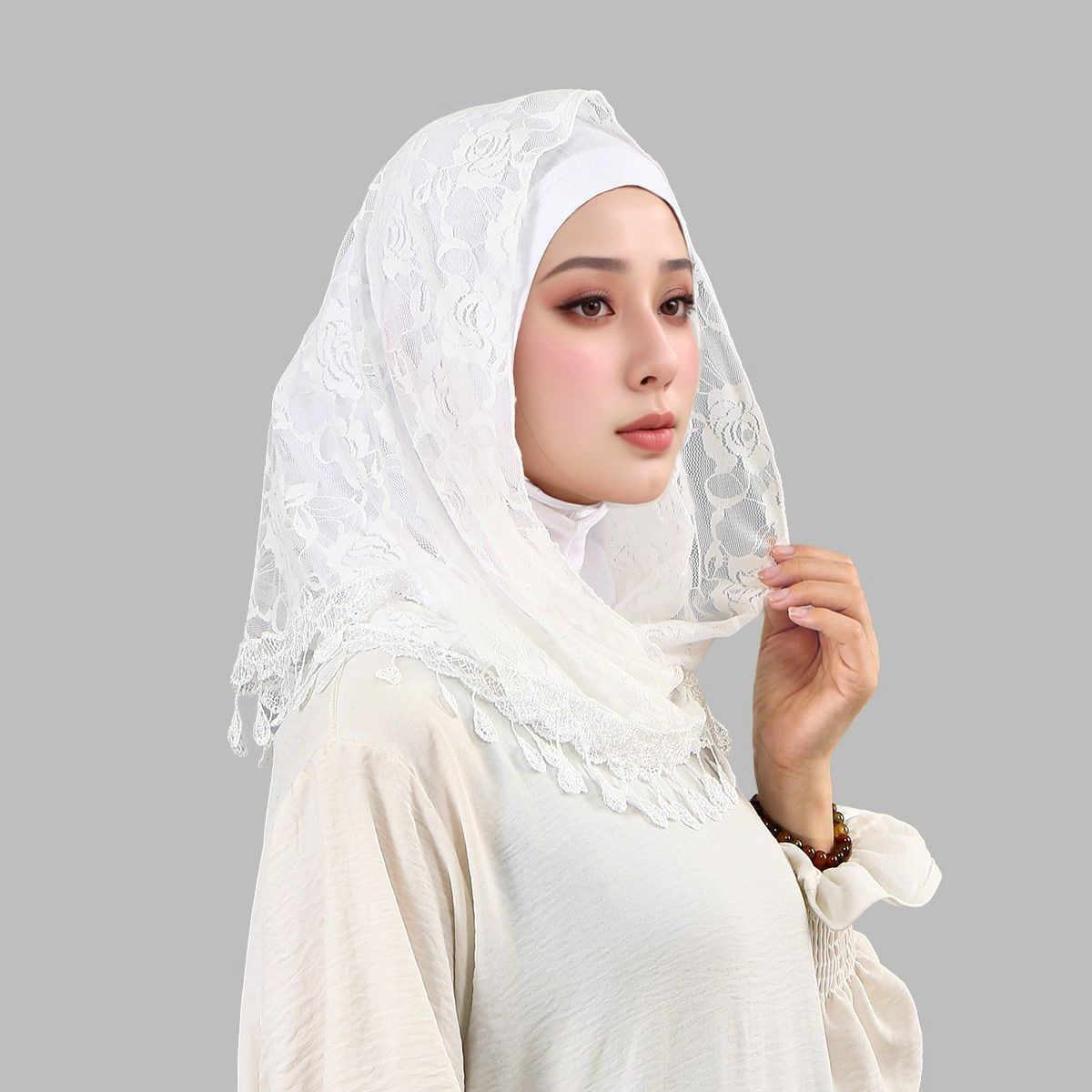 Fashion Muslim Woman Lace Hija - Embroidery Premium reseña y precio