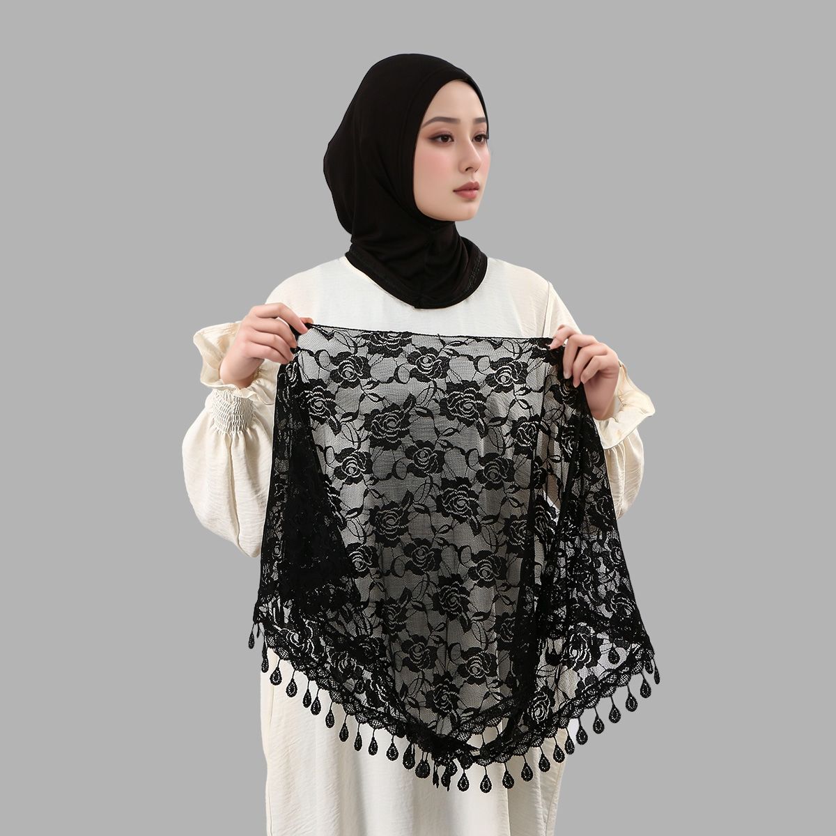 Fashion Muslim Woman Lace Hija - Embroidery Premium reseña y precio