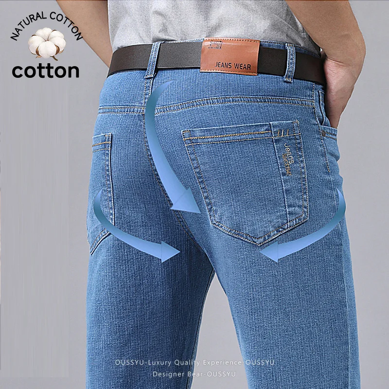 Summer Thin Men's Denim Jeans  - Embroidery Workshop reseña y precio