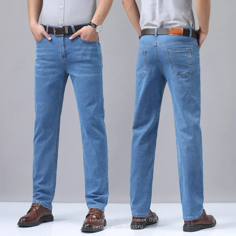 Summer Thin Men's Denim Jeans  - Embroidery Workshop reseña y precio