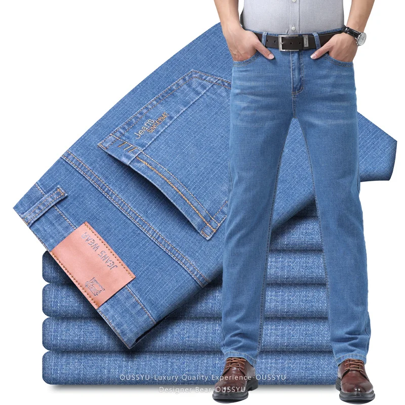 Summer Thin Men's Denim Jeans  - Embroidery Workshop reseña y precio