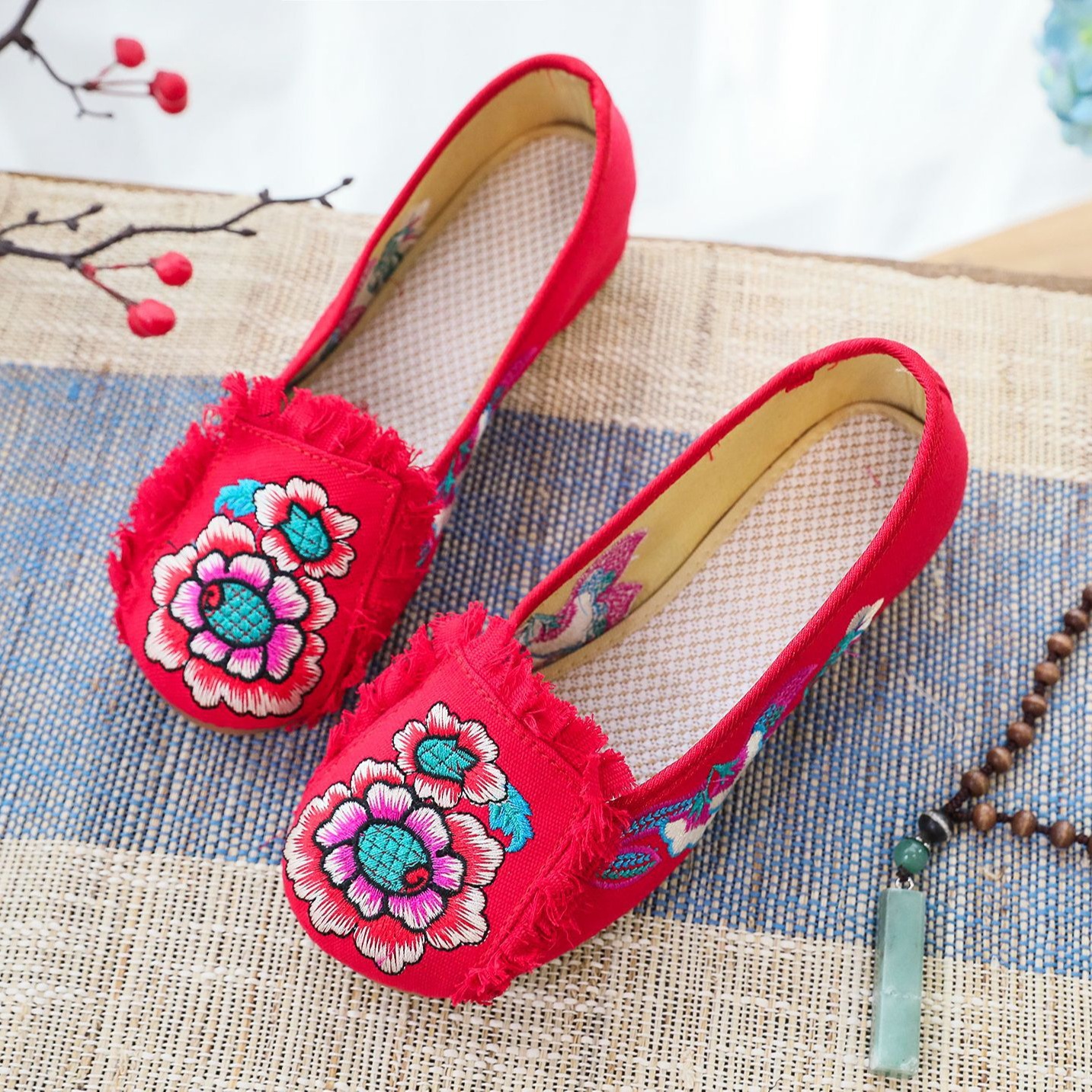 Woman Woven Shoes New Ethnic S - Embroidery Shoes reseña y precio
