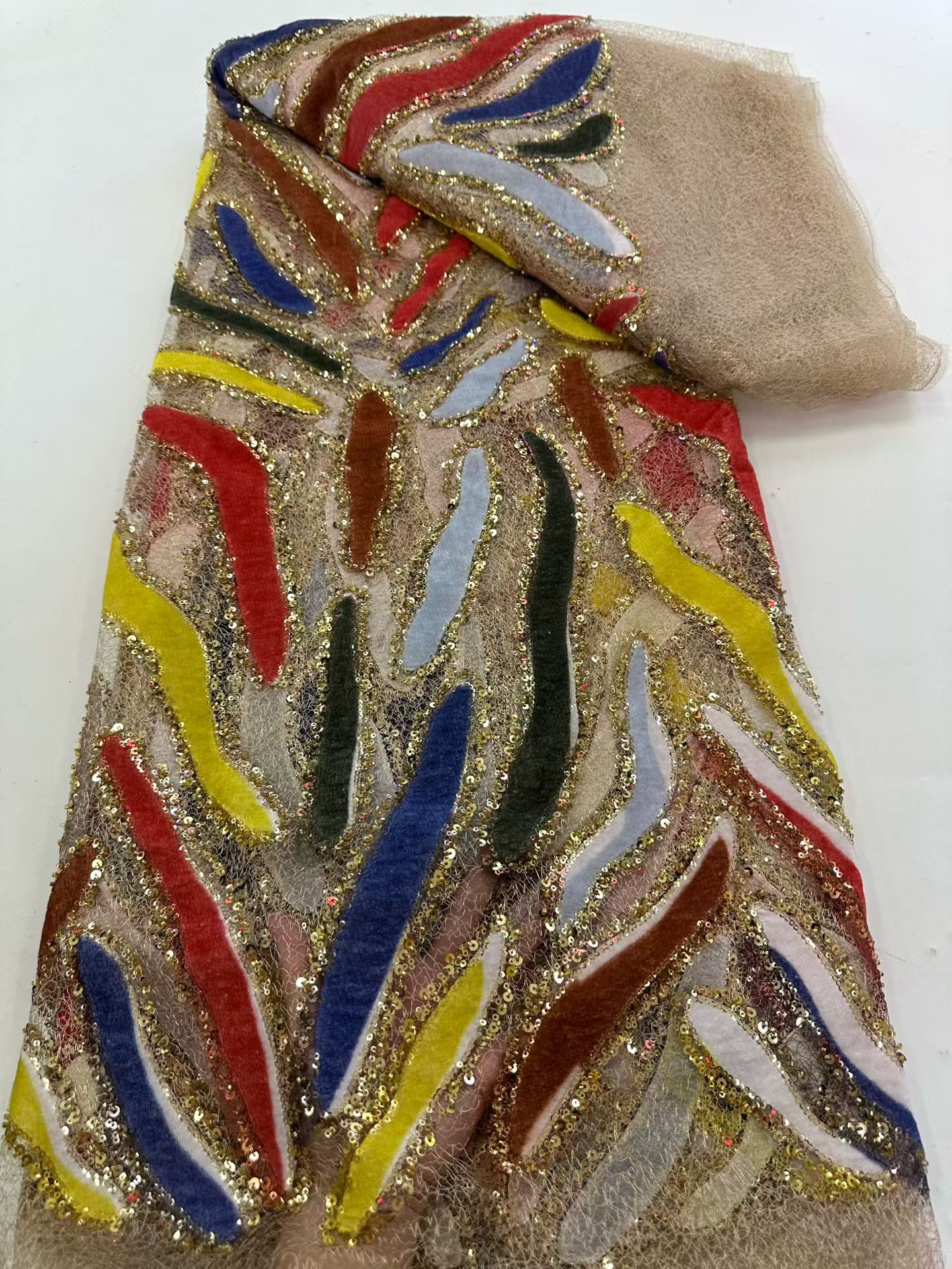 Latest African Sequins Lace Fa - Embroidery Net Dress reseña y precio