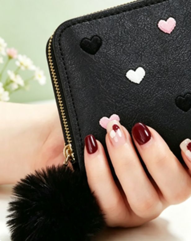 Adorable Pom Pom Accent Mini W - Embroidery Wallet reseña y precio