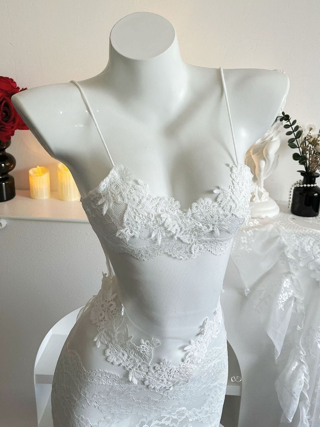 Sexy Lace Embroidery Strapless - Embroidery Lace reseña y precio