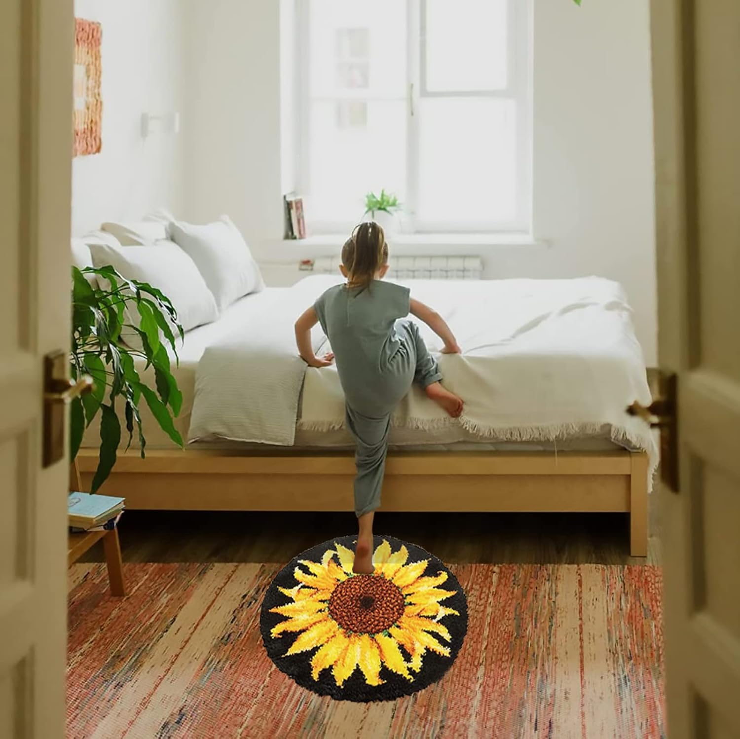 Latch Hook Rug Kit, Sunflower  - Embroidery X Pattern reseña y precio