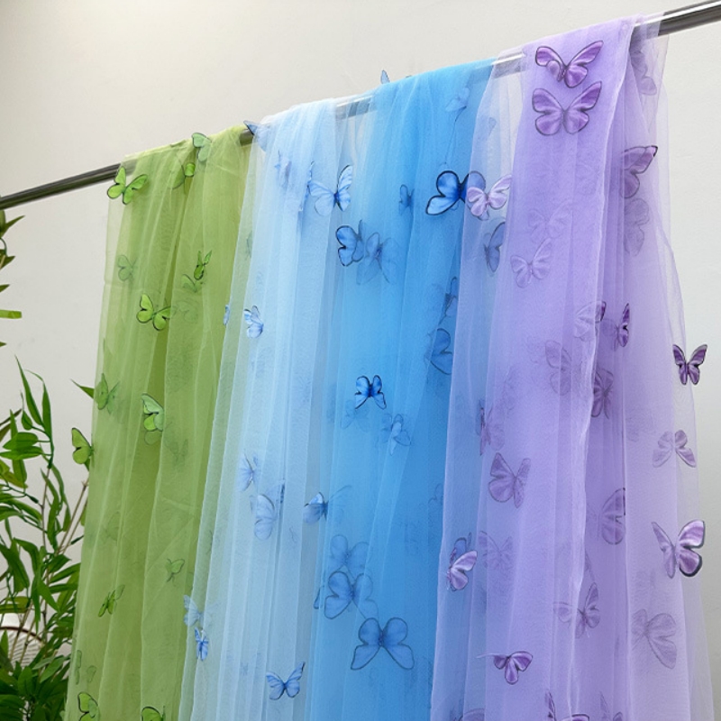 3D Butterfly Embroidery Tulle  - Embroidery Net Dress reseña y precio