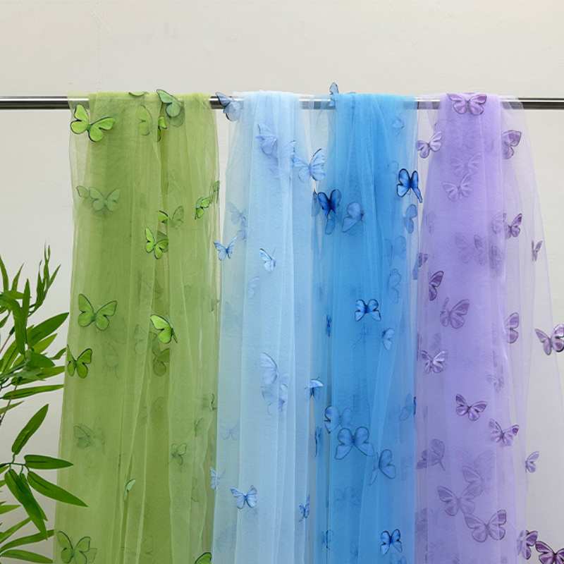 3D Butterfly Embroidery Tulle  - Embroidery Net Dress reseña y precio