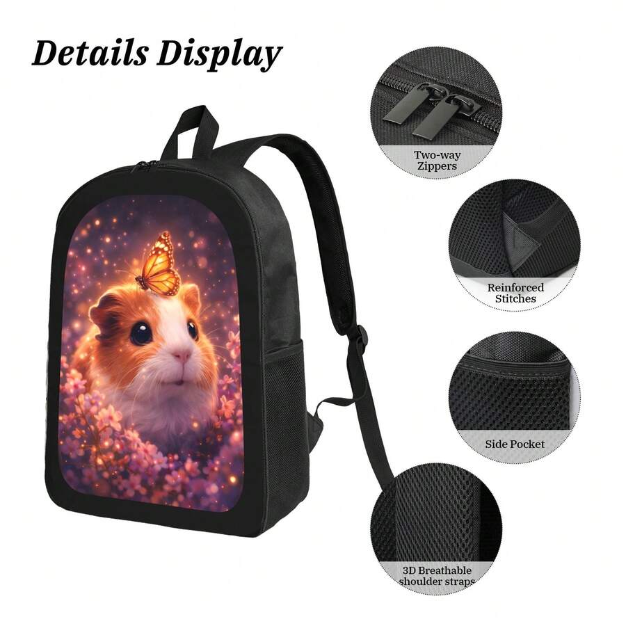 Guinea Pig Print Backpack Styl - Embroidery Print reseña y precio