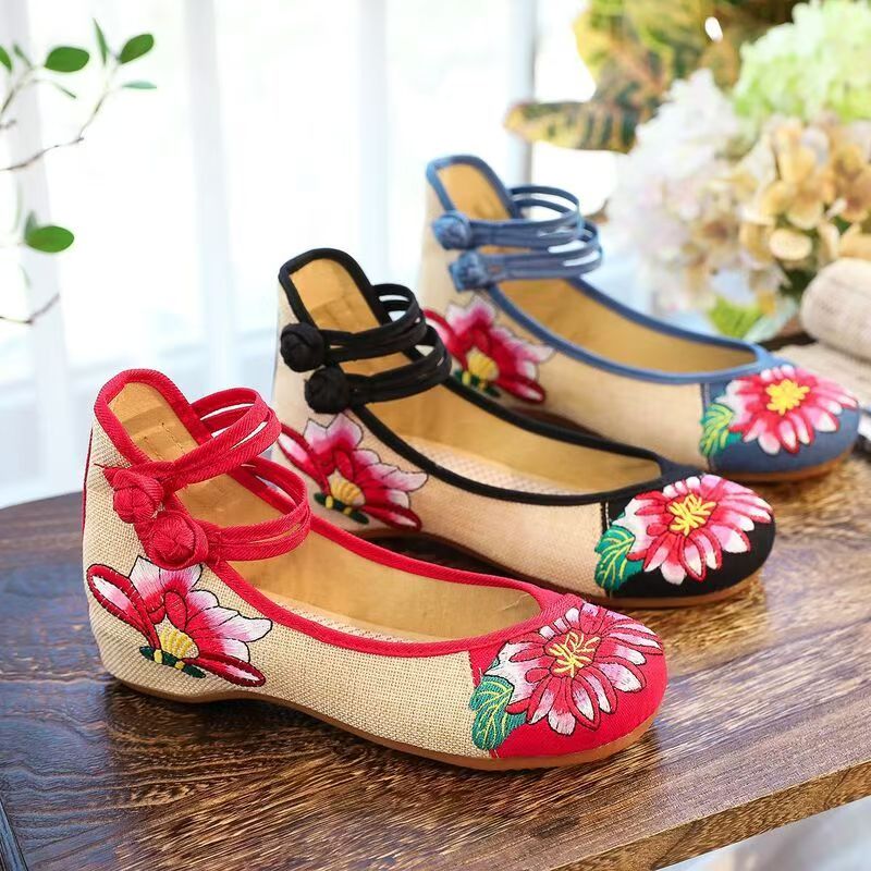 Woman Wedges Embroidered Cloth - Embroidery Shoes reseña y precio