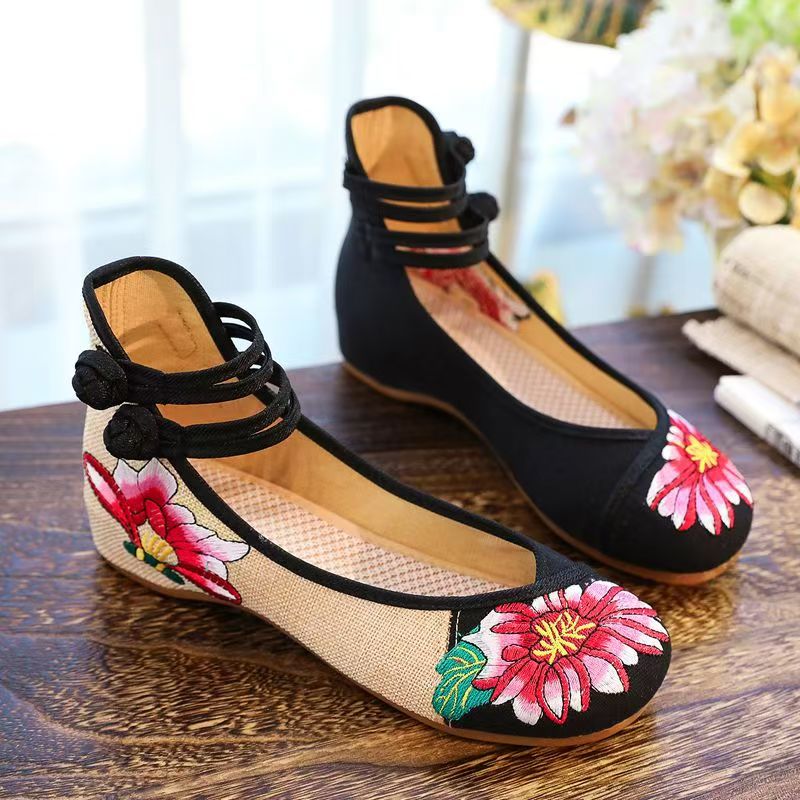 Woman Wedges Embroidered Cloth - Embroidery Shoes reseña y precio